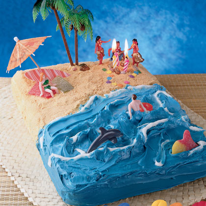 Birthday Cake Ideas  Girls on Hawaiian Birthday Cakes    Hawaiian Beach Cake Recipe