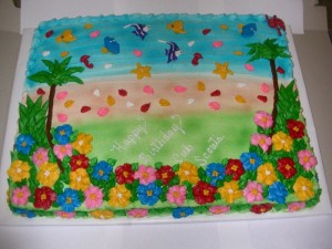 Barbie Birthday Cake on Hawaiian Luau Birthday Cakes 300x225 Hawaiian Birthday Cakes