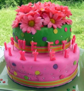 Zebra Birthday Cake on Pink And Green Sweet 16 278x300 Green Sweet 16 Birthday Cakes
