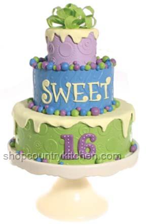 Sweet Sixteen Birthday Party Ideas on Sweet 16 Dot Explosion Birthday Cake Green Sweet 16 Birthday Cakes