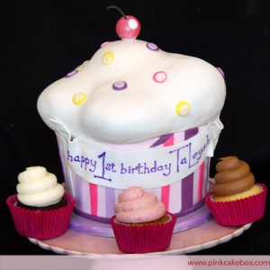 1st Birthday Giant Cupcake Cake