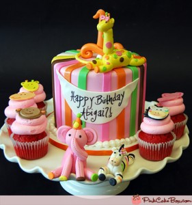 Jungle Theme Topper Cake & Cupcakes