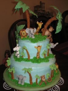 Jungle theme shower cake